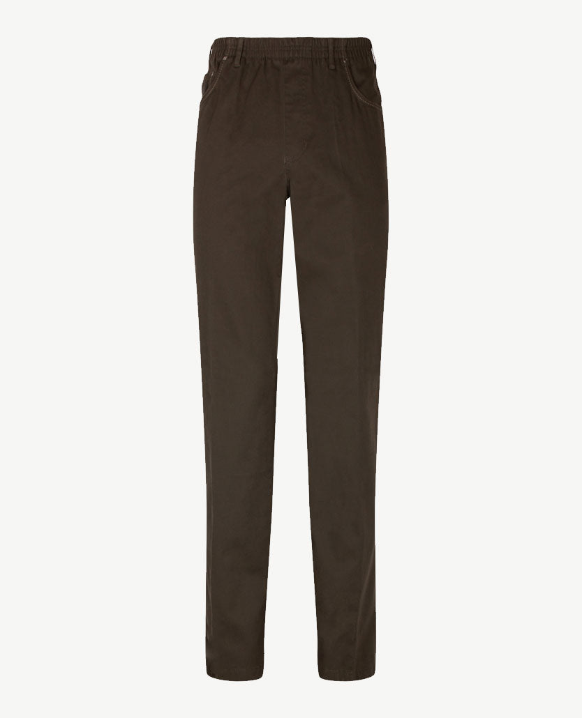D.Y.P. - Oliver - Elastische band - Katoen - 5-pocket - Donker Khaki