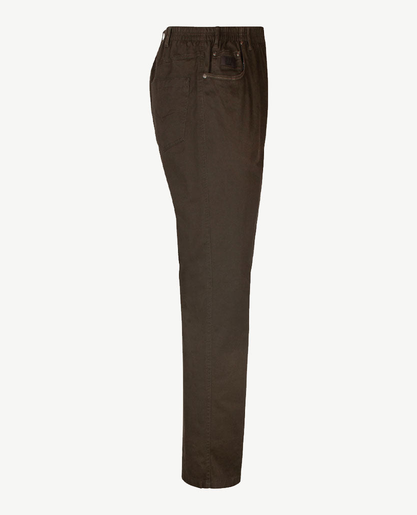 D.Y.P. - Oliver - Elastische band - Katoen - 5-pocket - Donker Khaki