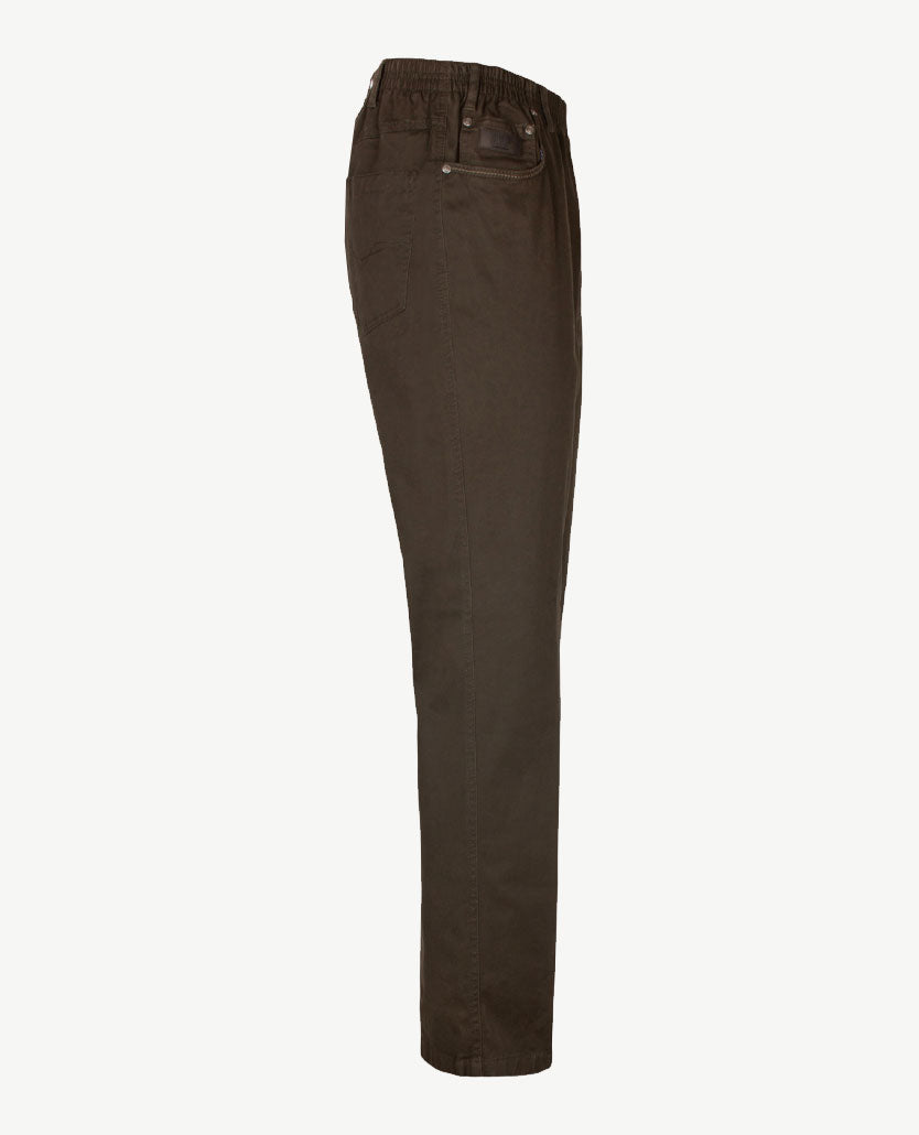 D.Y.P. - Oliver - Elastische band - Katoen - 5-pocket - Donker Khaki