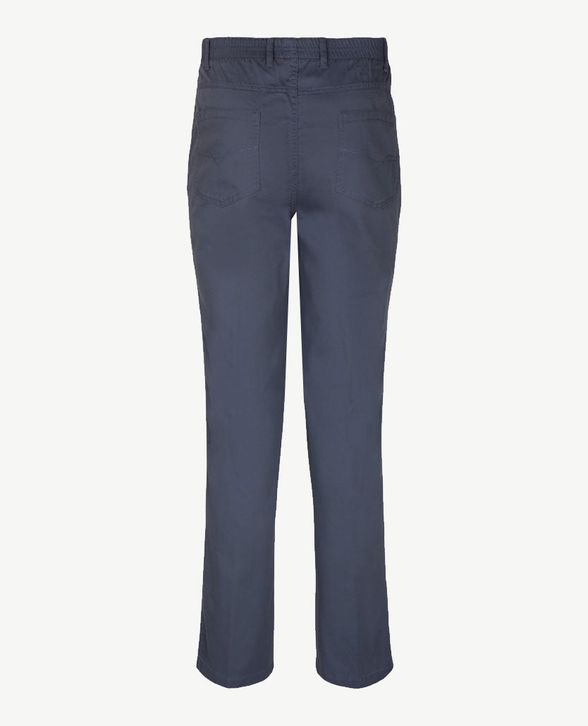 D.Y.P. - Oliver - Elastische band - Katoen - 5-pocket - Structuurtje rafblauw