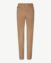 D.Y.P. - Oliver - Instapbroek heren met elastische band - 5-pocket - katoen - Donker taupe voorkant