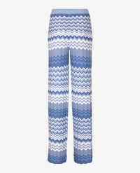 Passioni - Pull-on broek - 'Zigzag dessin'  blauwen met wit