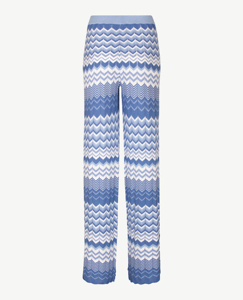 Passioni - Pull-on broek - 'Zigzag dessin'  blauwen met wit