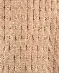 Passioni - Damespolo gebreid - V-hals - Kabel taupe