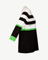 Passioni - Pullover - V-hals - Groen met wit en zwart