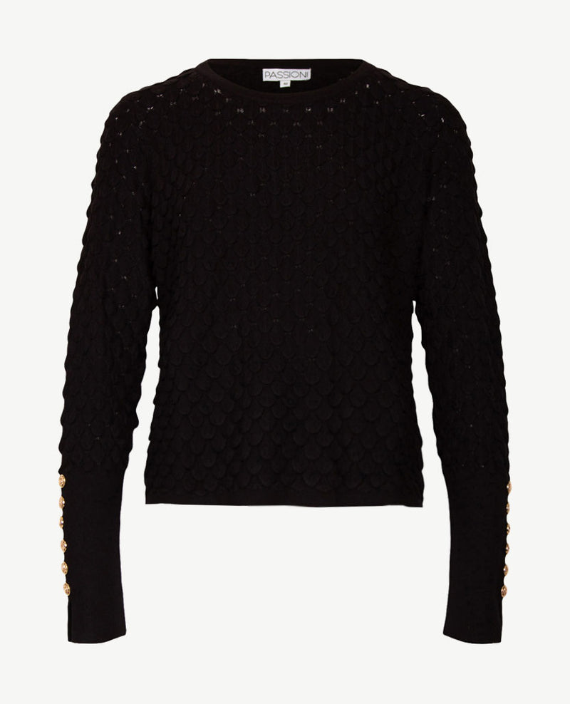 Passioni - Pullover - Ronde hals - Zwart