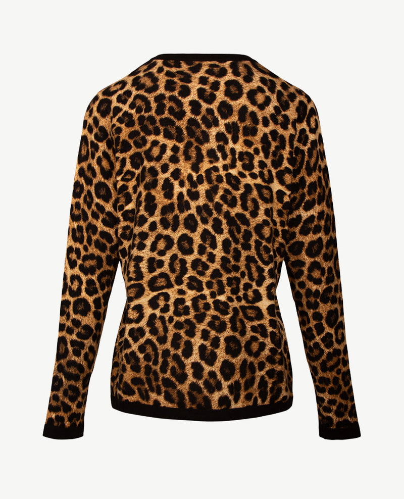 Passioni - Pullover - Ronde V-hals - Tiger zwart en beiges