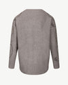 Passioni - Pullover - Ronde hals - Grijs mêlée met glitter op mouw