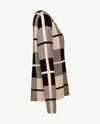 Passioni - Pullover - Ronde V-hals - Blokdessin - beige met zwart