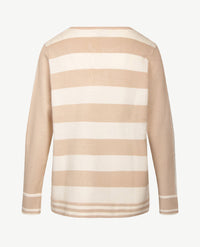 Passioni - Pullover - Ronde v-hals - Beige en off-white