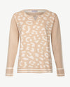 Passioni - Pullover - Ronde v-hals - Beige en off-white