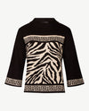 Passioni - Pullover - Coll - Zwart met licht beige