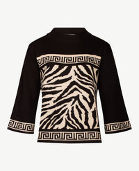 Passioni - Pullover - Coll - Zwart met licht beige