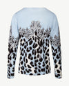 Passioni - Pullover - Ronde hals - Ice blue met zwart, grijs en off-white