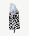 Passioni - Pullover - Ronde hals - Ice blue met zwart, grijs en off-white