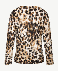 Passioni - Pullover - Ronde hals - Zwart met taupe, beige en off-white