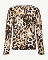 Passioni - Pullover - Ronde hals - Zwart met taupe, beige en off-white