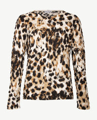 Passioni - Pullover - Ronde hals - Zwart met taupe, beige en off-white