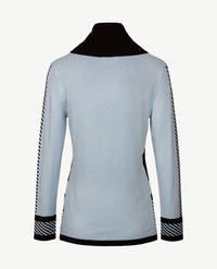 Passioni - Pullover - Coll - Ice blue en zwart