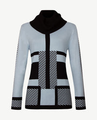 Passioni - Pullover - Coll - Ice blue en zwart