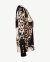Passioni - Pullover - Ronde v-hals - Chain zwart, beige, grijs en off-white