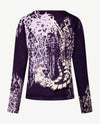 Passioni - Pullover - Ronde v-hals - Violet, lila en off-white en aubergine