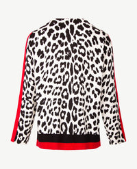 Passioni - Damespullover - Ronde hals - Zwart met off-white en red