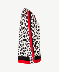 Passioni - Damespullover - Ronde hals - Zwart met off-white en red