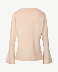 Passioni - Damespullover - V-hals - Beige met studjes