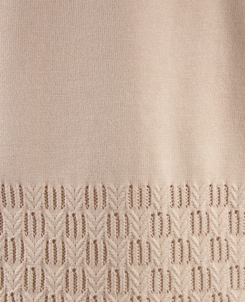 Passioni - Pullover - Ronde hals - Ajour - Beige