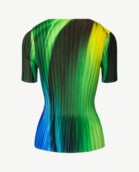 Passioni - Top - Ronde hals - plissé - Groen, blauw en lime