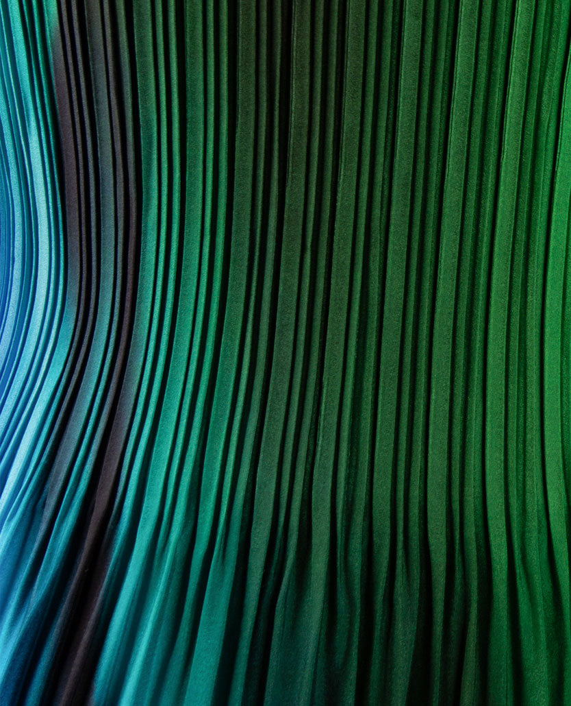 Passioni - Top - Ronde hals - plissé - Groen, blauw en lime