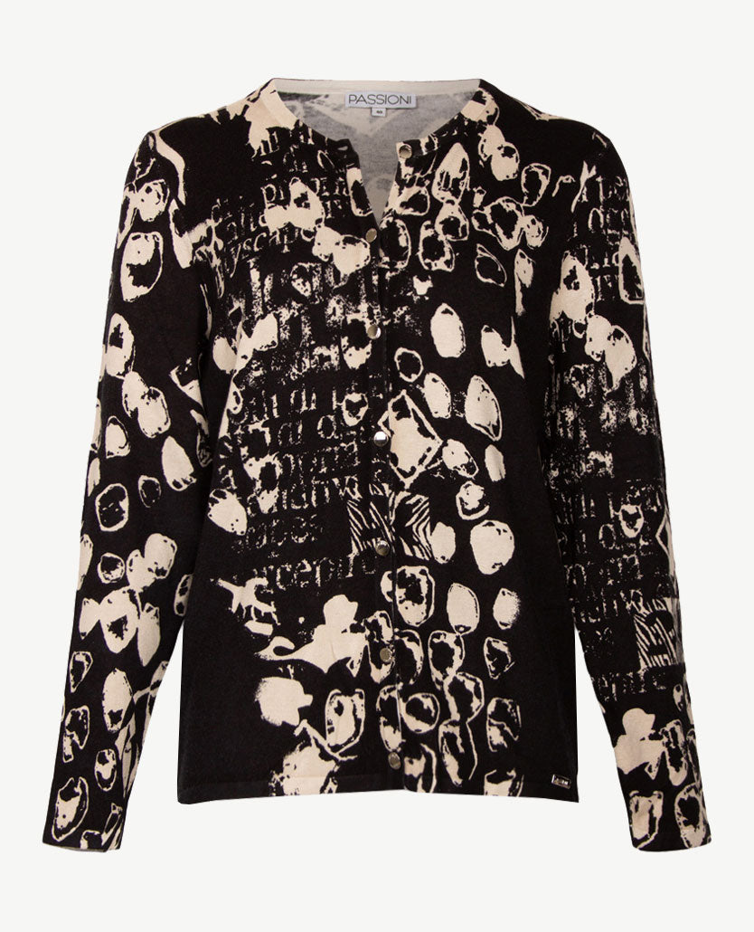 Passioni - Twinset -  Gebreid - Zwart en beige