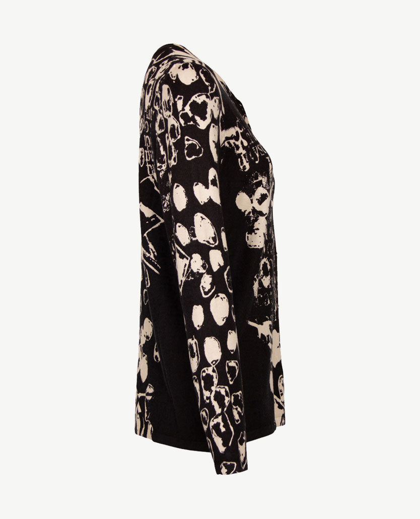 Passioni - Twinset -  Gebreid - Zwart en beige
