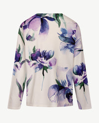 Passioni - Twinset - Ronde hals - Groen, lila, paars en off-white