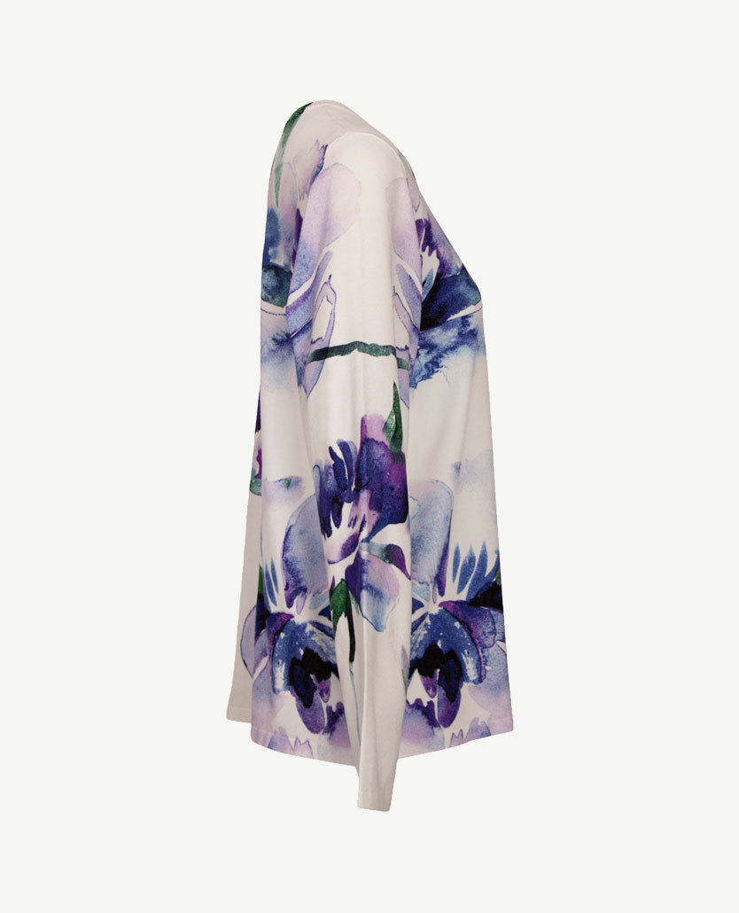 Passioni - Twinset - Ronde hals - Groen, lila, paars en off-white