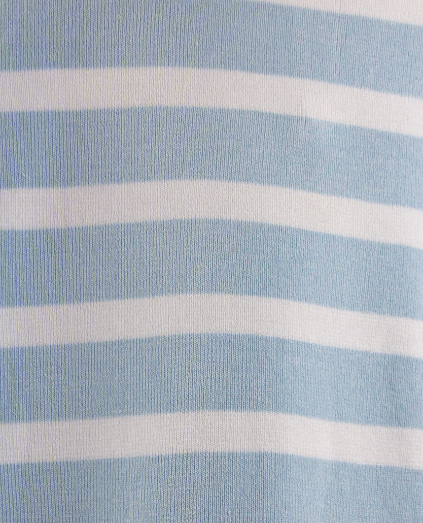 Passioni - Twinset - Ronde hals - Streep blue en wit