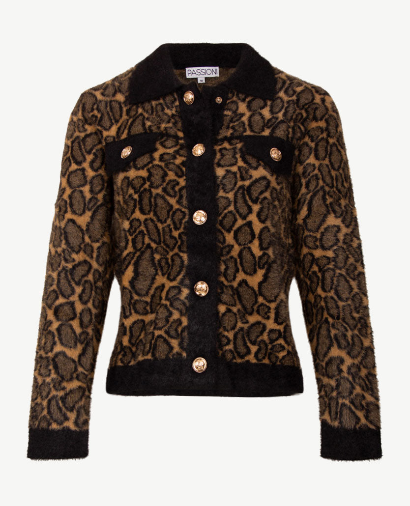 Passioni - Vest - Gebreid - Tiger met zwart