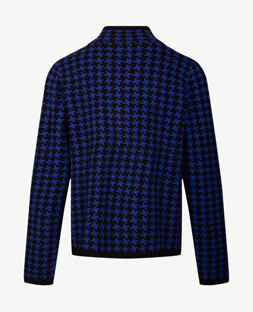 Passioni - Vest - Gebreid - Royal blue met zwart