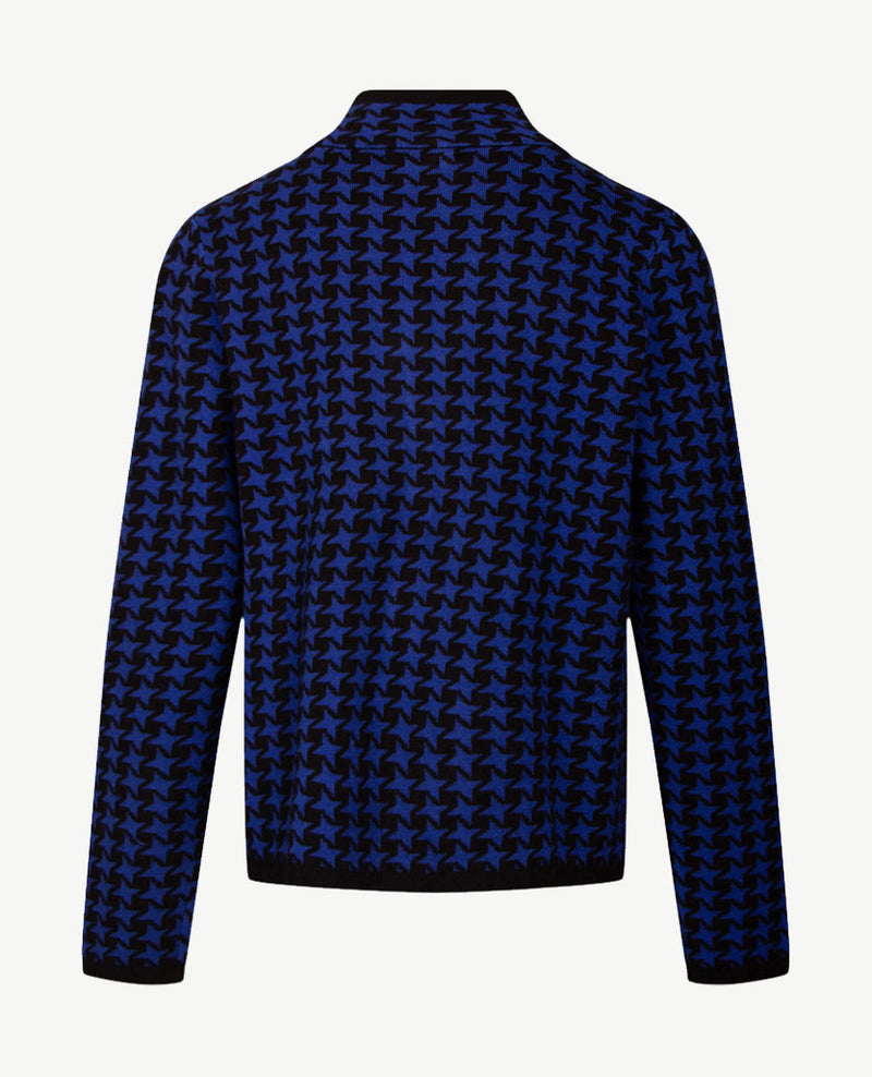 Passioni - Vest - Gebreid - Royal blue met zwart