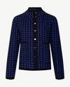 Passioni - Vest - Gebreid - Royal blue met zwart