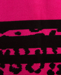Passioni - Vest met rits - Gebreid - Pink met zwart