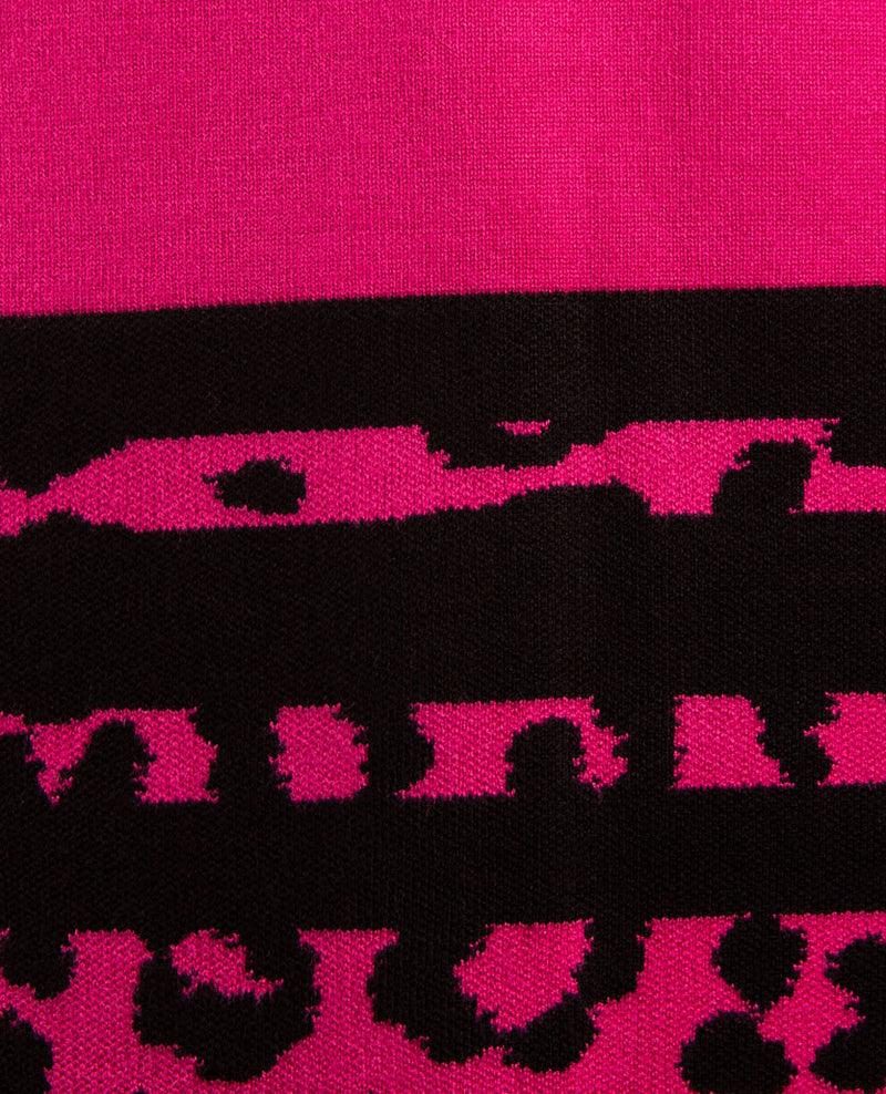 Passioni - Vest met rits - Gebreid - Pink met zwart