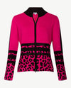 Passioni - Vest met rits - Gebreid - Pink met zwart