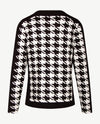 Passioni - Vest  met rits - Gebreid - Pied de cocq -  zwart off-white