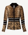 Passioni - Vest met rits - Gebreid - Zwart, off-white en beiges