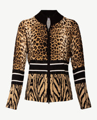 Passioni - Vest met rits - Gebreid - Zwart, off-white en beiges