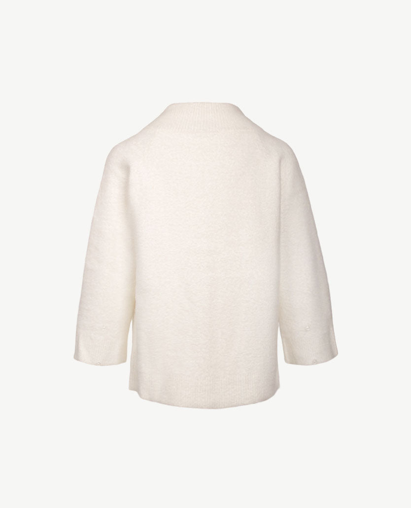 Passioni - Vestjasje - Gebreid met faux bont - Off - white
