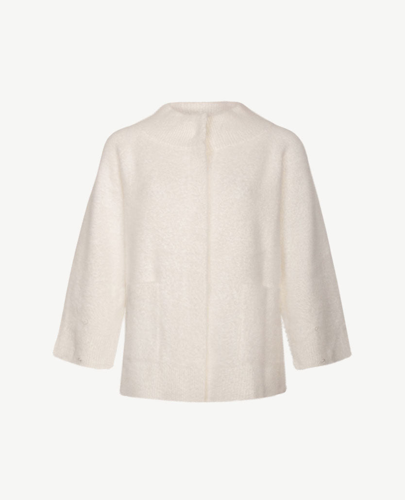 Passioni - Vestjasje - Gebreid met faux bont - Off - white