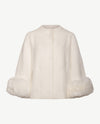 Passioni - Vestjasje - Gebreid met faux bont - Off - white
